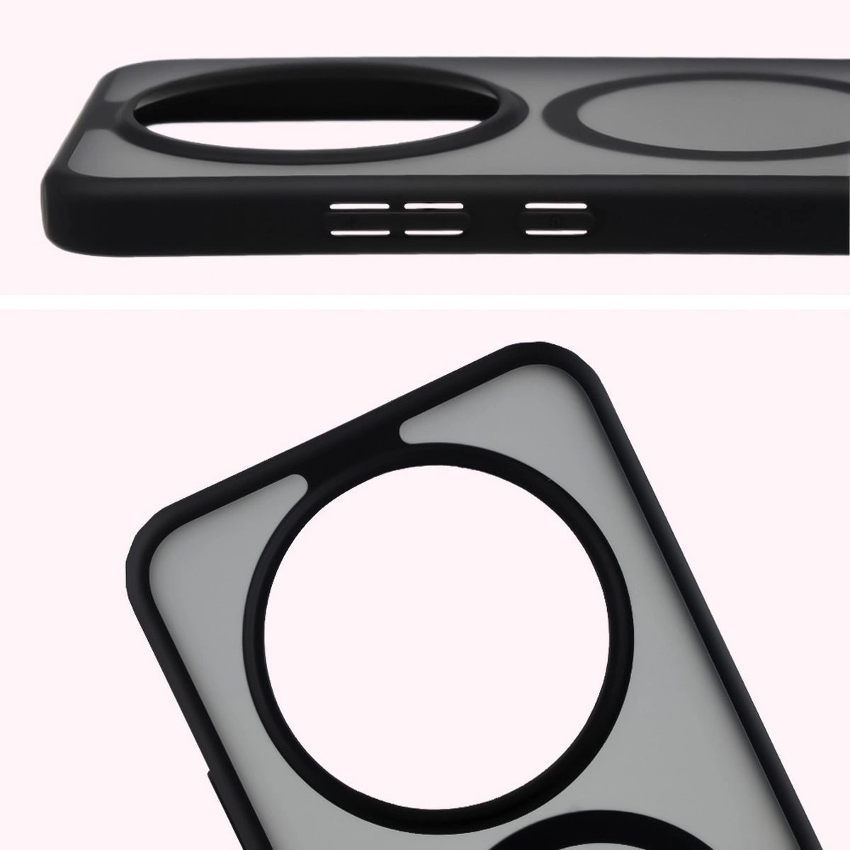 Pełne wycięcie i podwyższone krawędzie aparatu w etui Bizon Case MatteO do Honor Magic8 Lite