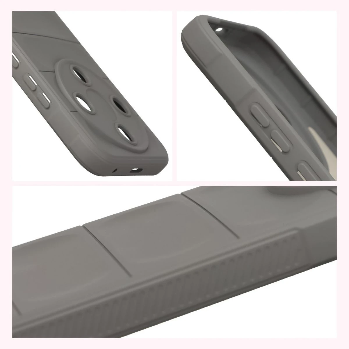 Teksturowane boki i podwyższone krawędzie ekranu i aparatu w etui Bizon Case Tur do Honor Magic8 Lite