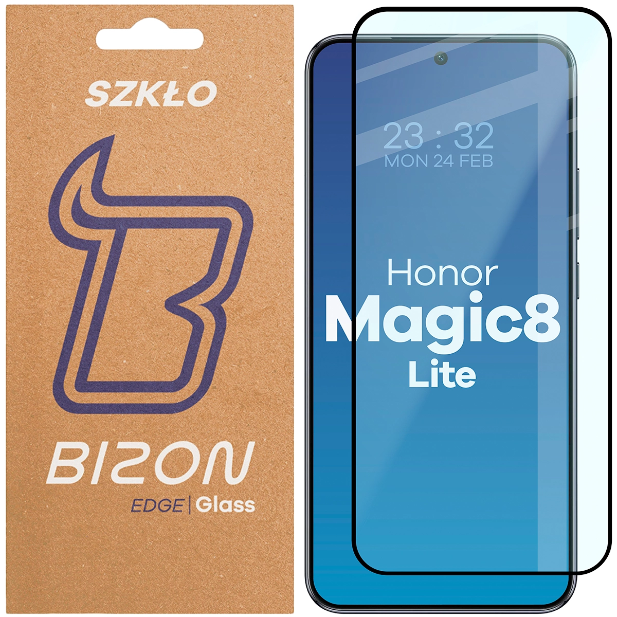 Szkło hartowane na cały ekran Bizon Glass Edge 2 dla Honor Magic8 Lite
