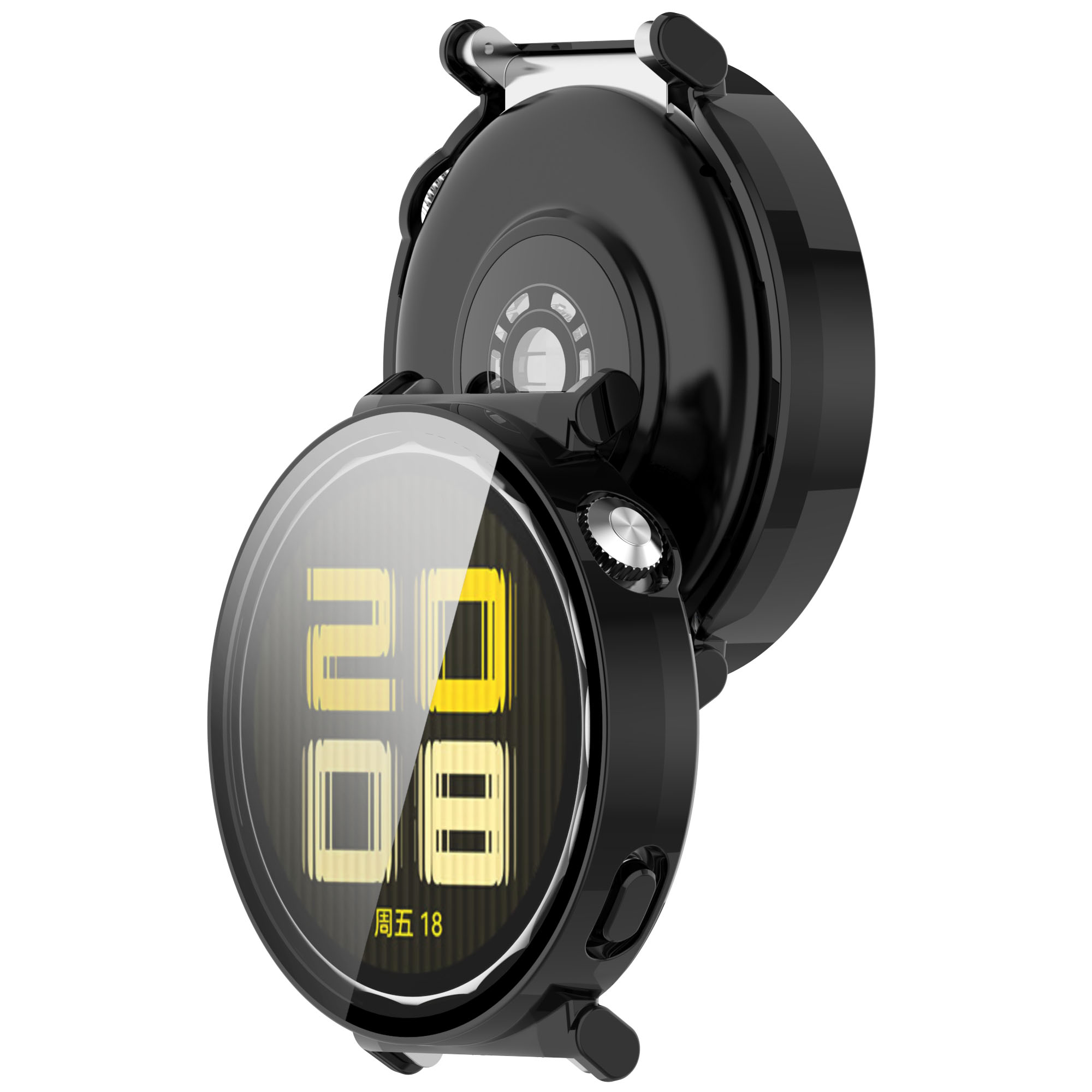 Etui ze szkłem do zegarka Bizon Case+Glass Huawei Watch GT 5 41 mm, czarne