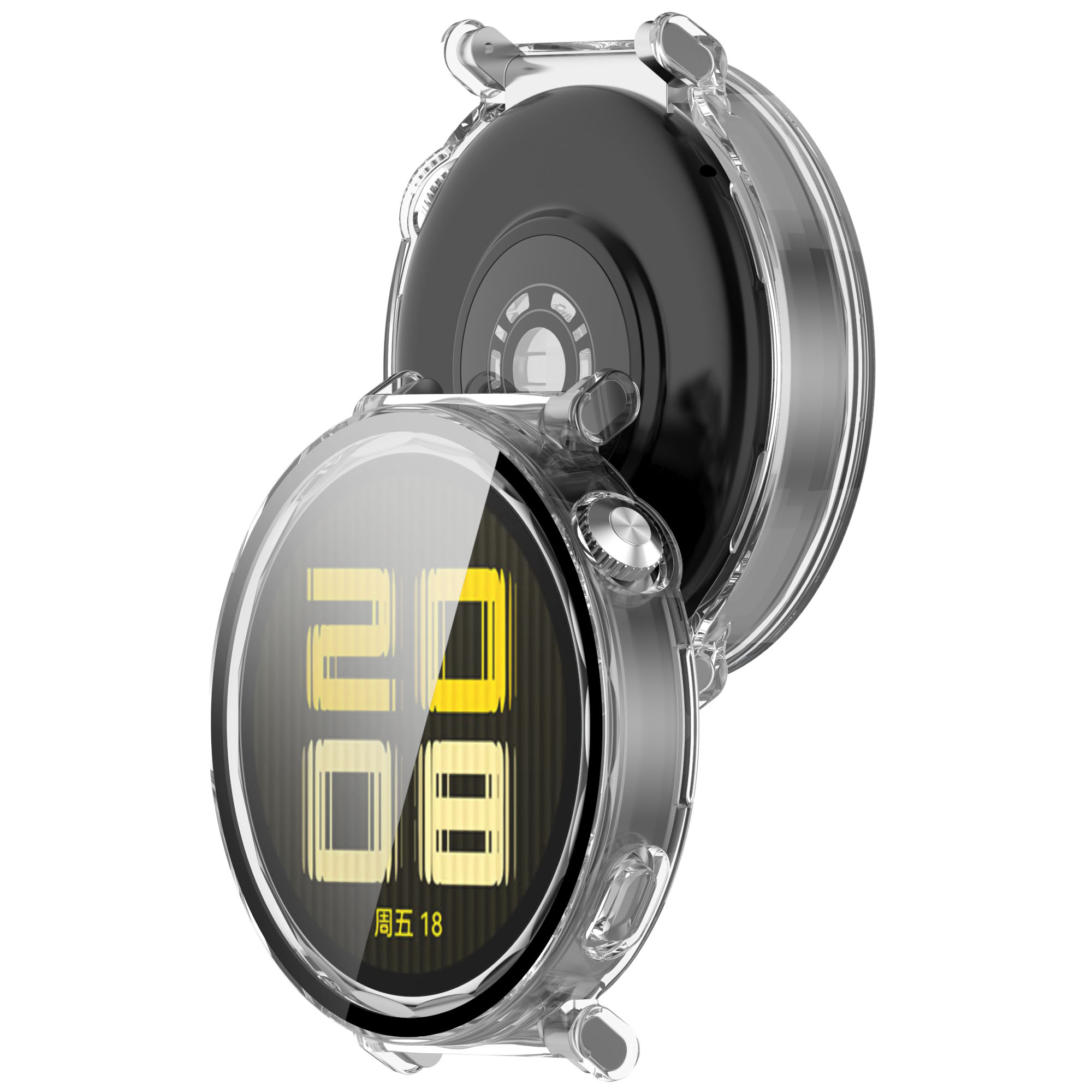 Etui ze szkłem do zegarka Bizon Case+Glass Huawei Watch GT 5 41 mm, przeźroczyste