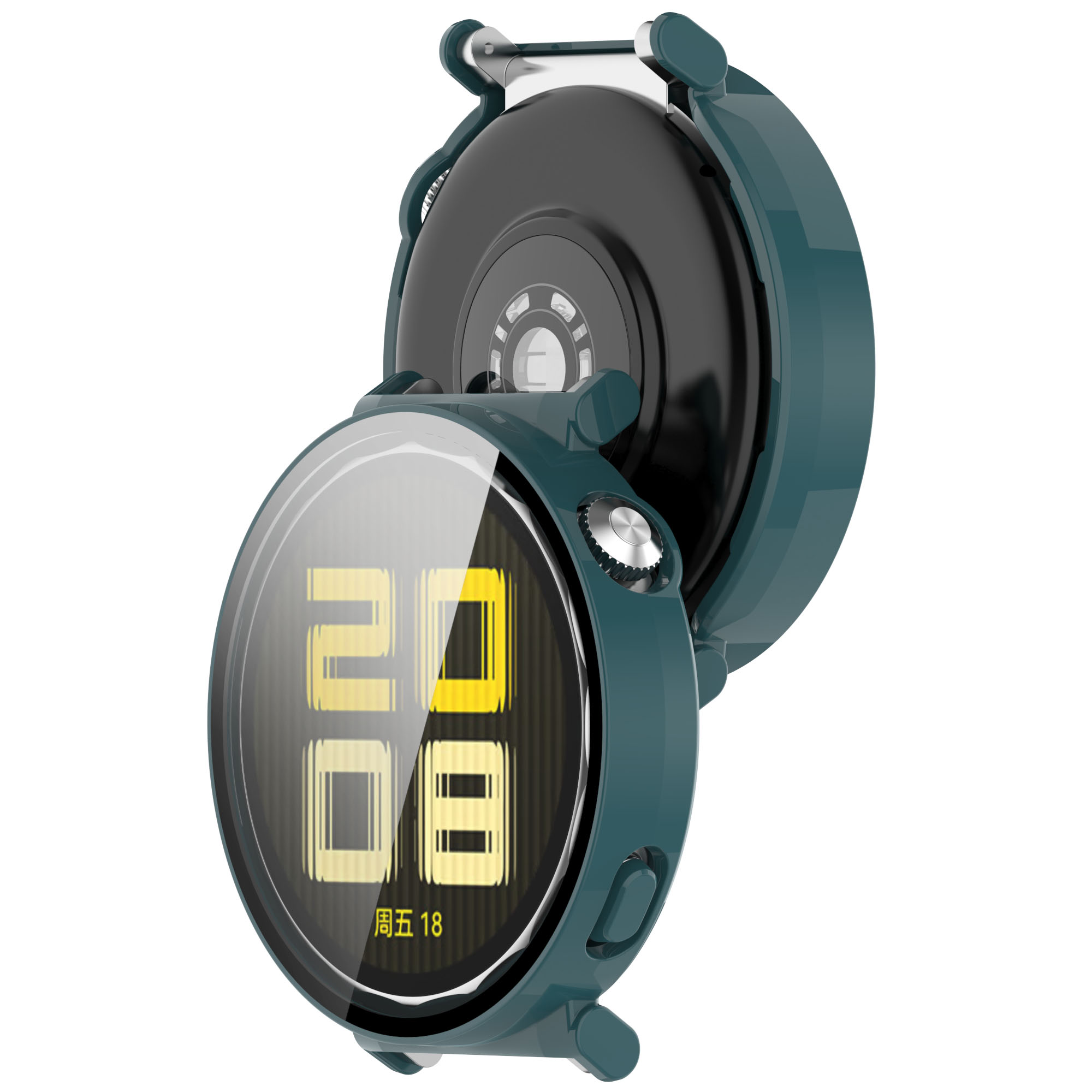 Etui ze szkłem do zegarka Bizon Case+Glass Huawei Watch GT 5 41 mm, zielone