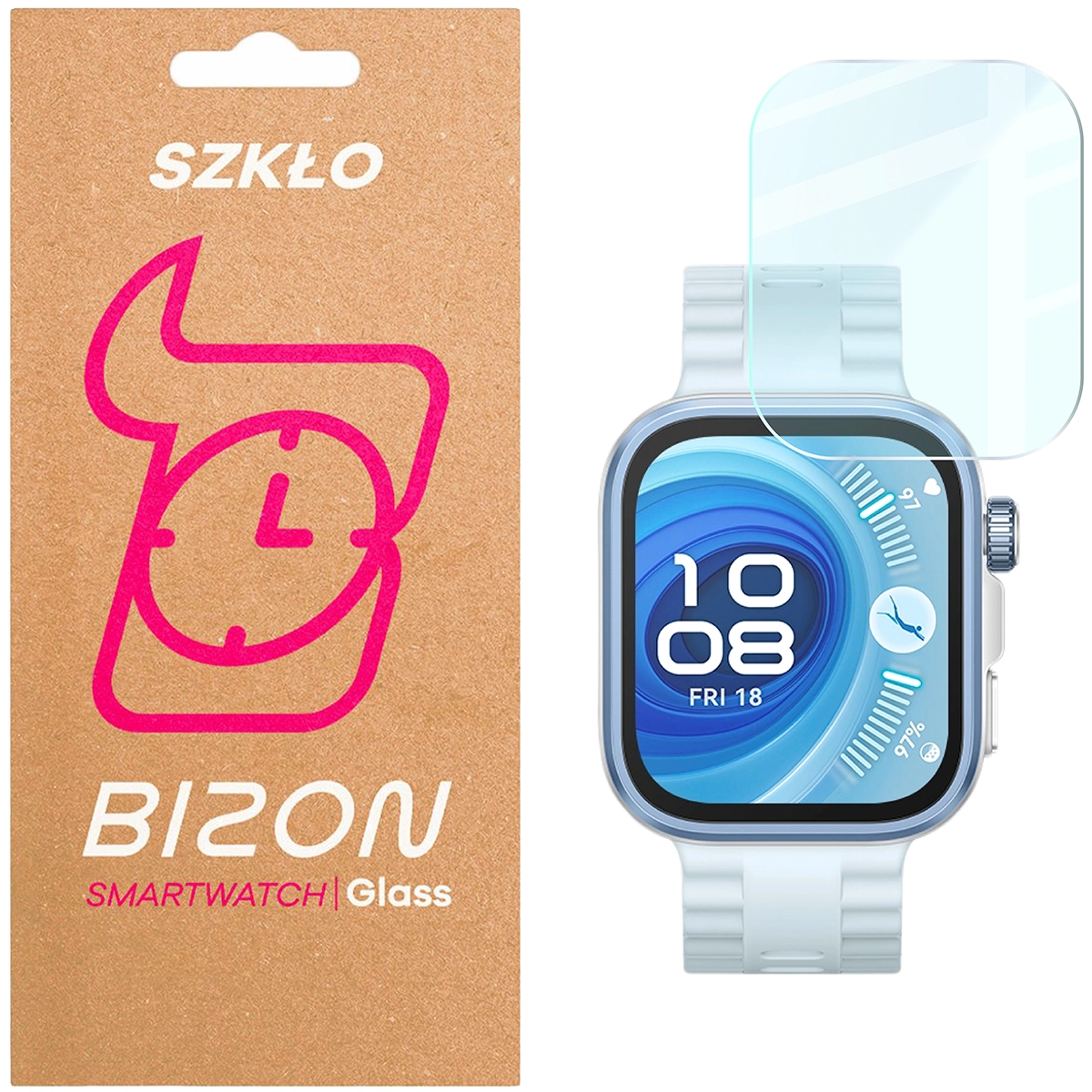 Szkło hartowane na ekran Bizon Glass Watch Clear do Huawei Watch Fit 4 Pro