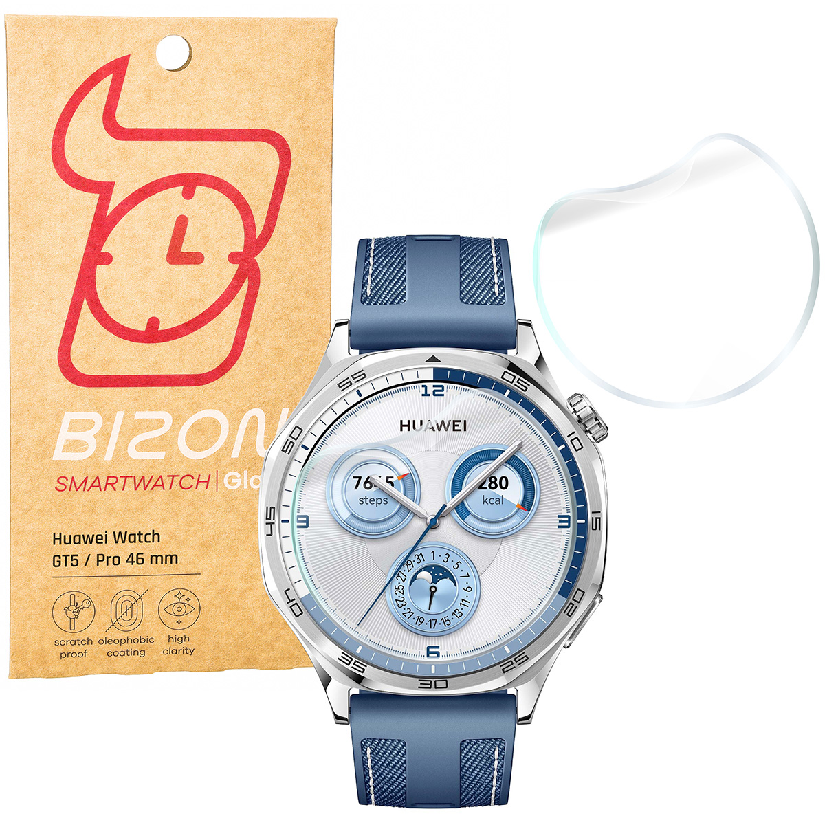 Folia hydrożelowa Bizon Glass Watch Hydrogel Duo dla Huawei Watch GT 5 / GT 5 Pro 46 mm