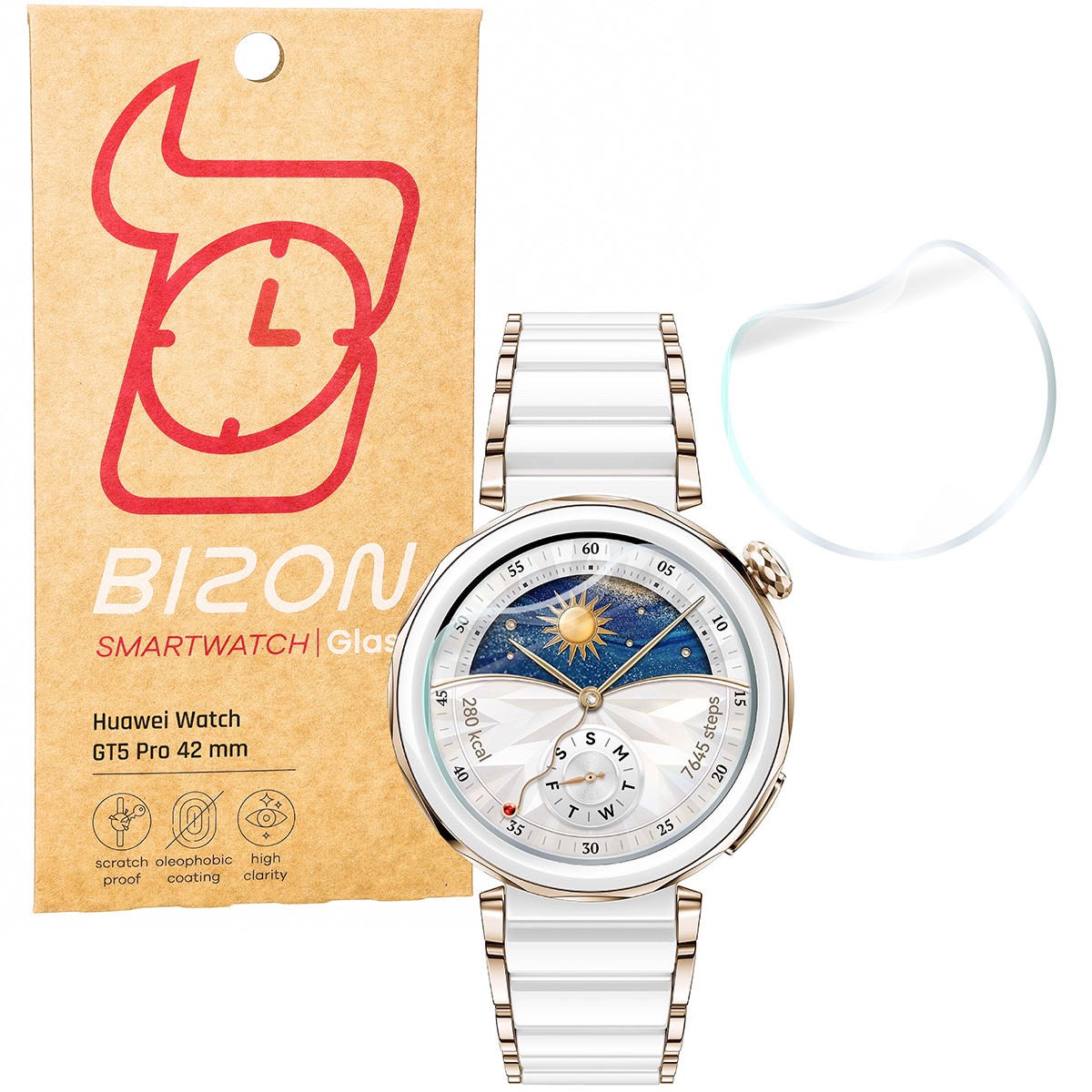 Folia hydrożelowa Bizon Glass Watch Hydrogel Duo dla Huawei Watch GT 5 Pro 42 mm