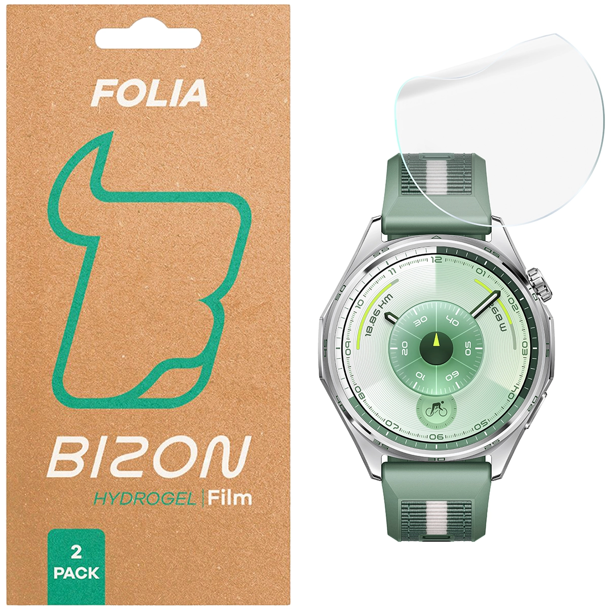 Folia hydrożelowa Bizon Glass Watch Hydrogel Duo dla Huawei Watch GT6 46 mm!