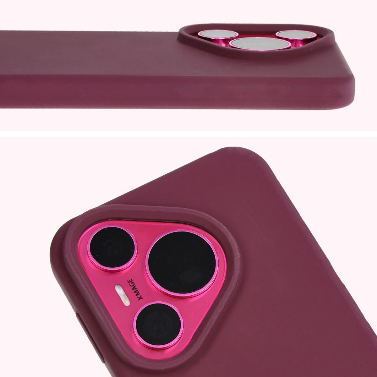 Zbliżenie na wycięcie na obiektywy w etui Bizon Soft Case