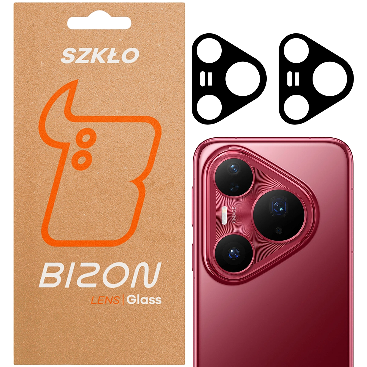Pudełko i 2 sztuki szkła na aparat Bizon Glass Lens do Huawei Pura 80 Pro / Huawei Pura 80 Pro Plusi