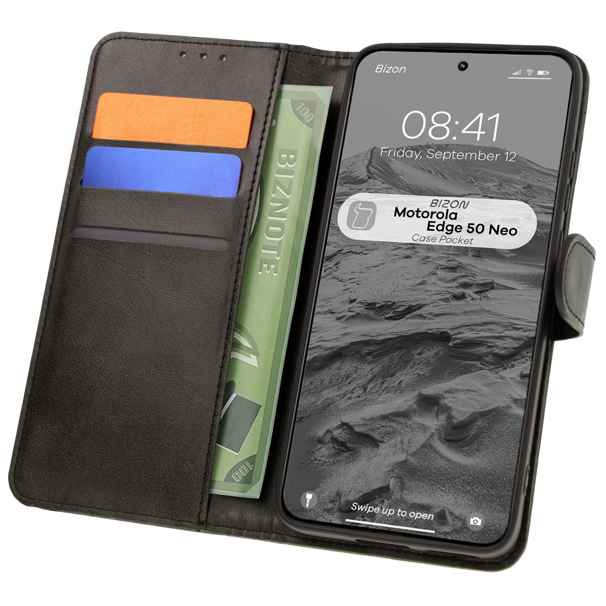 Bison Case Pocket Flip Case for Motorola Edge 50 Neo