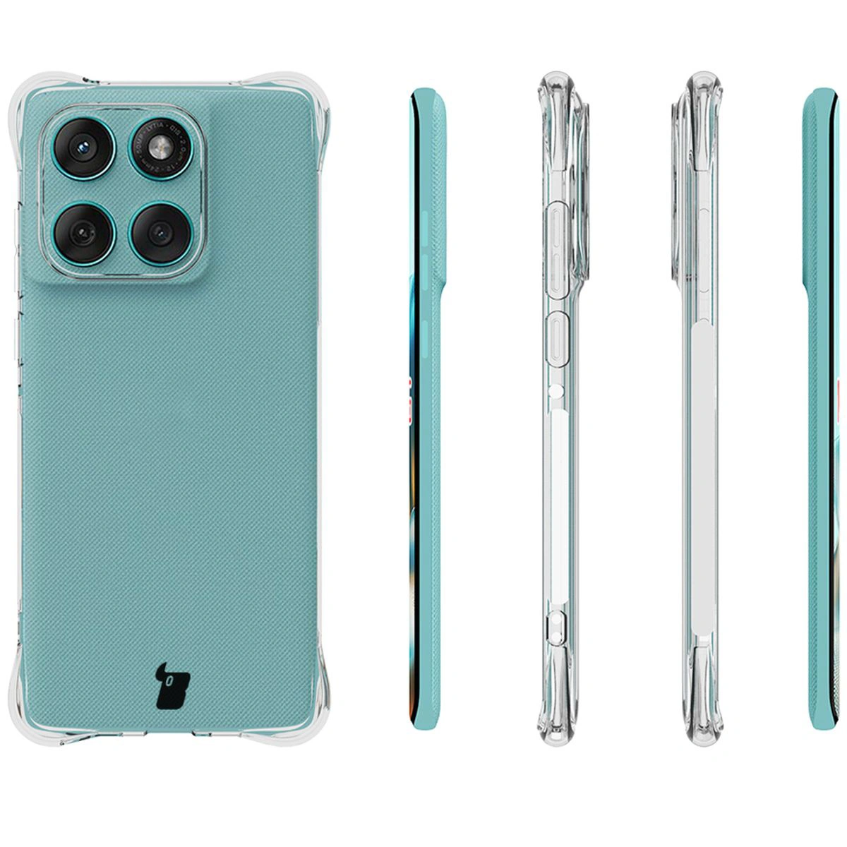 Reinforced corners, raised edges of the screen, and dotted texture in Bison Case Salpa