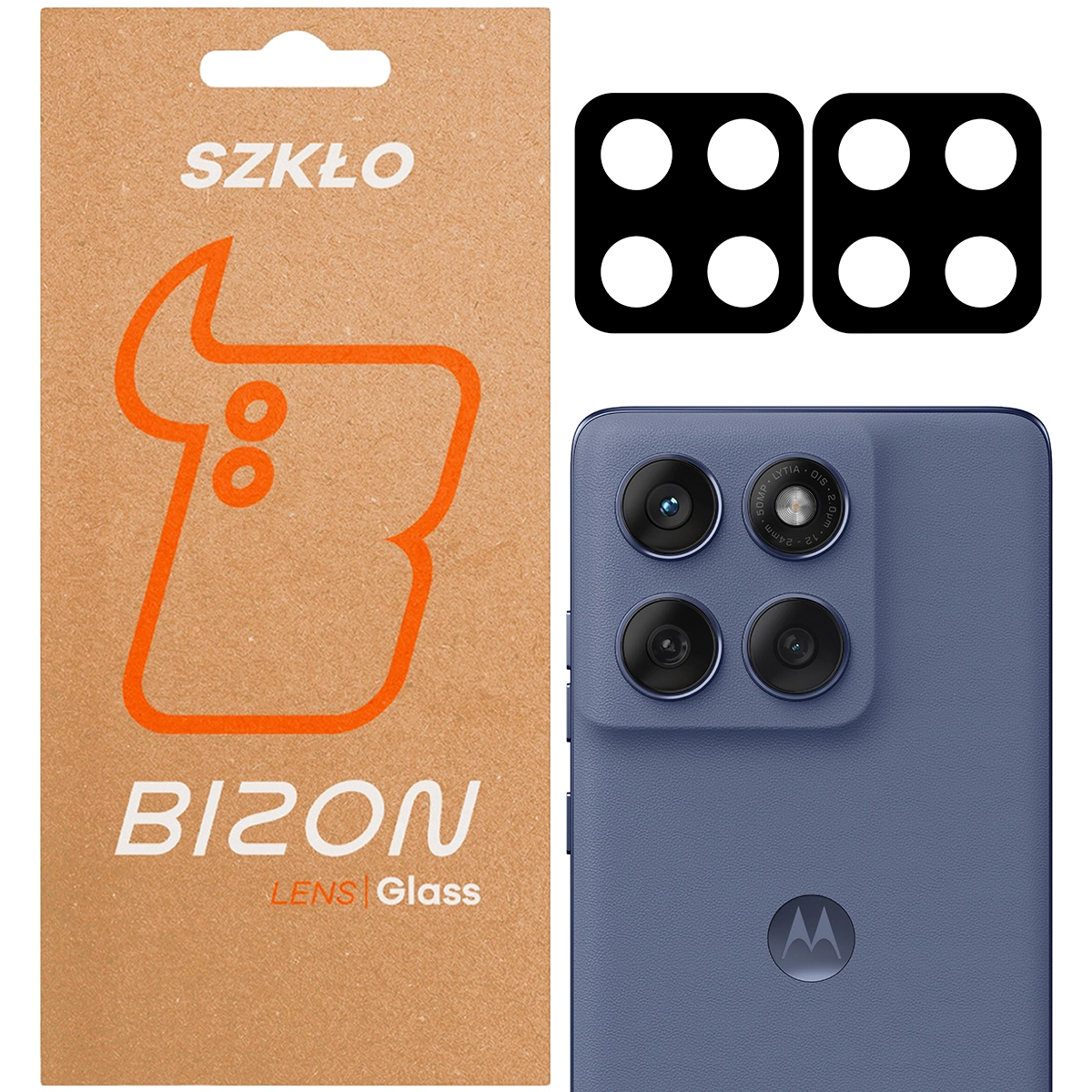 Pudełko i 2 sztuki szkła na aparat Bizon Glass Lens do Motorola Edge 60 Fusioni