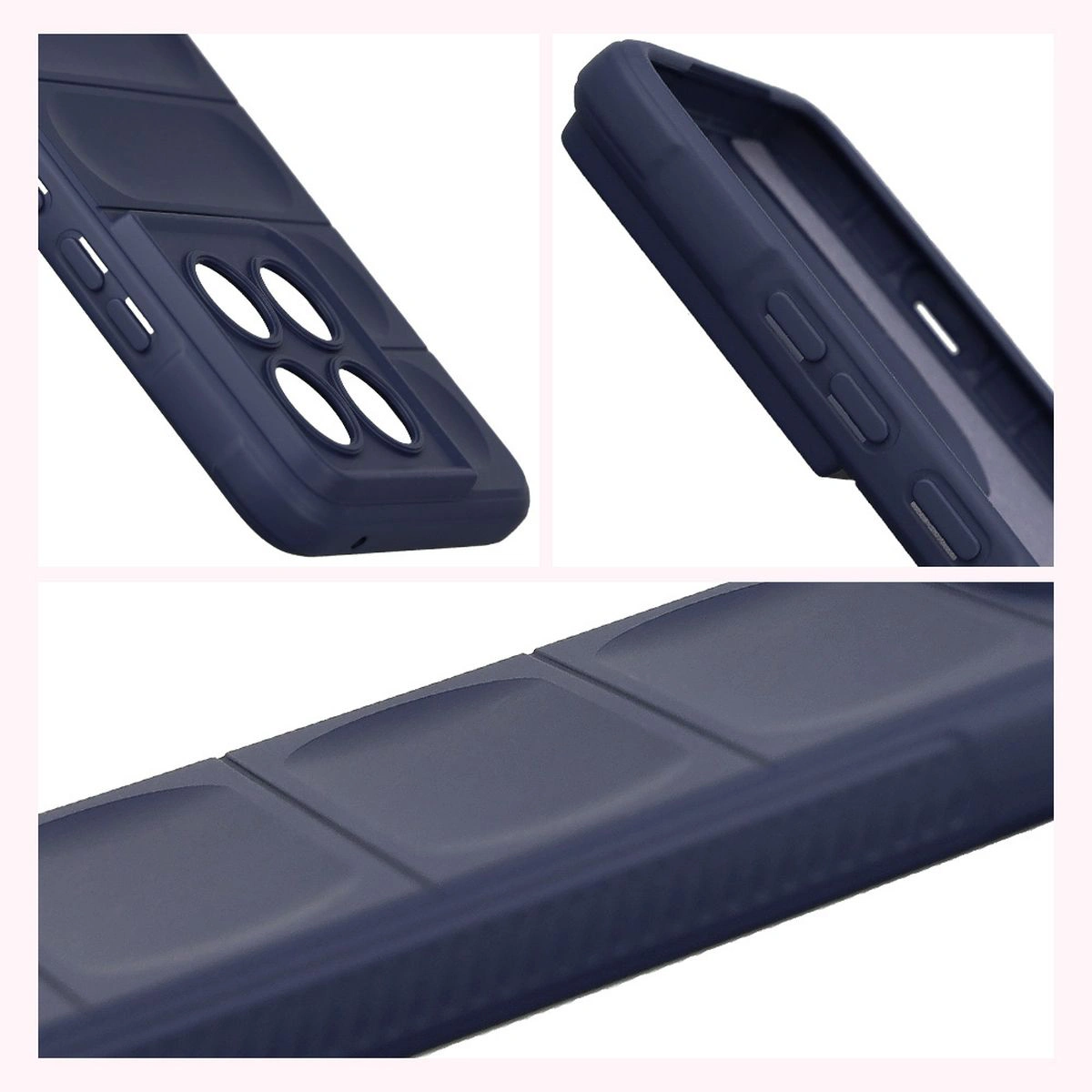 Teksturowane boki i podwyższone krawędzie ekranu i aparatu w etui Bizon Case Tur do Motorola Edge 70