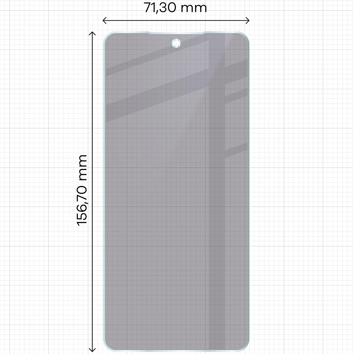Wymiary szkła Bizon Glass Mule Shadow do Motorola Edge 70