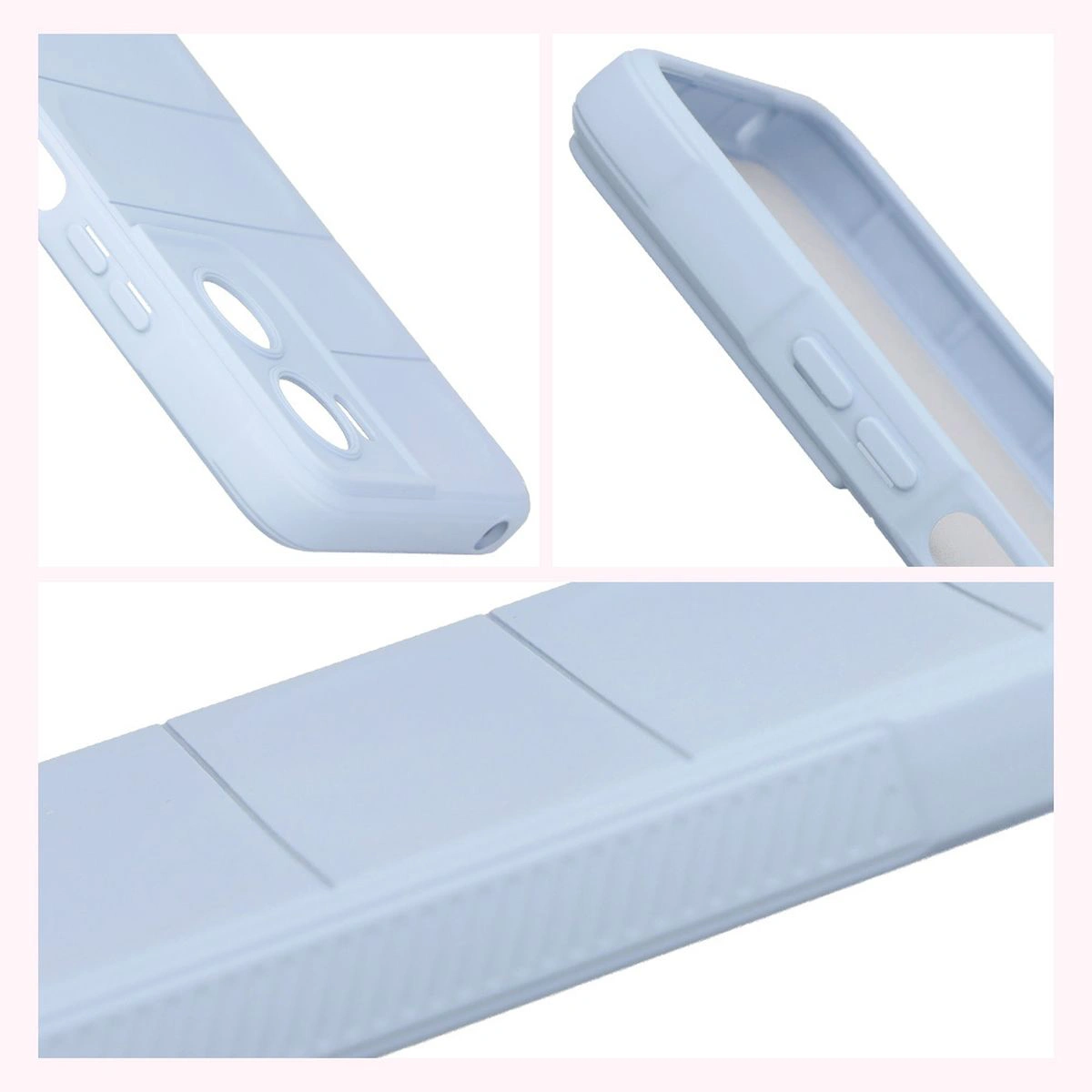 Teksturowane boki i podwyższone krawędzie ekranu i aparatu w etui Bizon Case Tur do Motorola Moto G06 4G / Motorola Moto G06 Power 4G