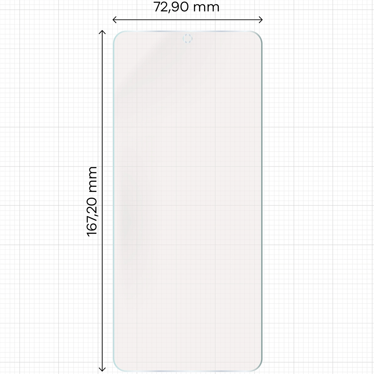 Miarka z wymiarami folii matowej Bizon Glass Film Sun do Motorola Moto G06 Power