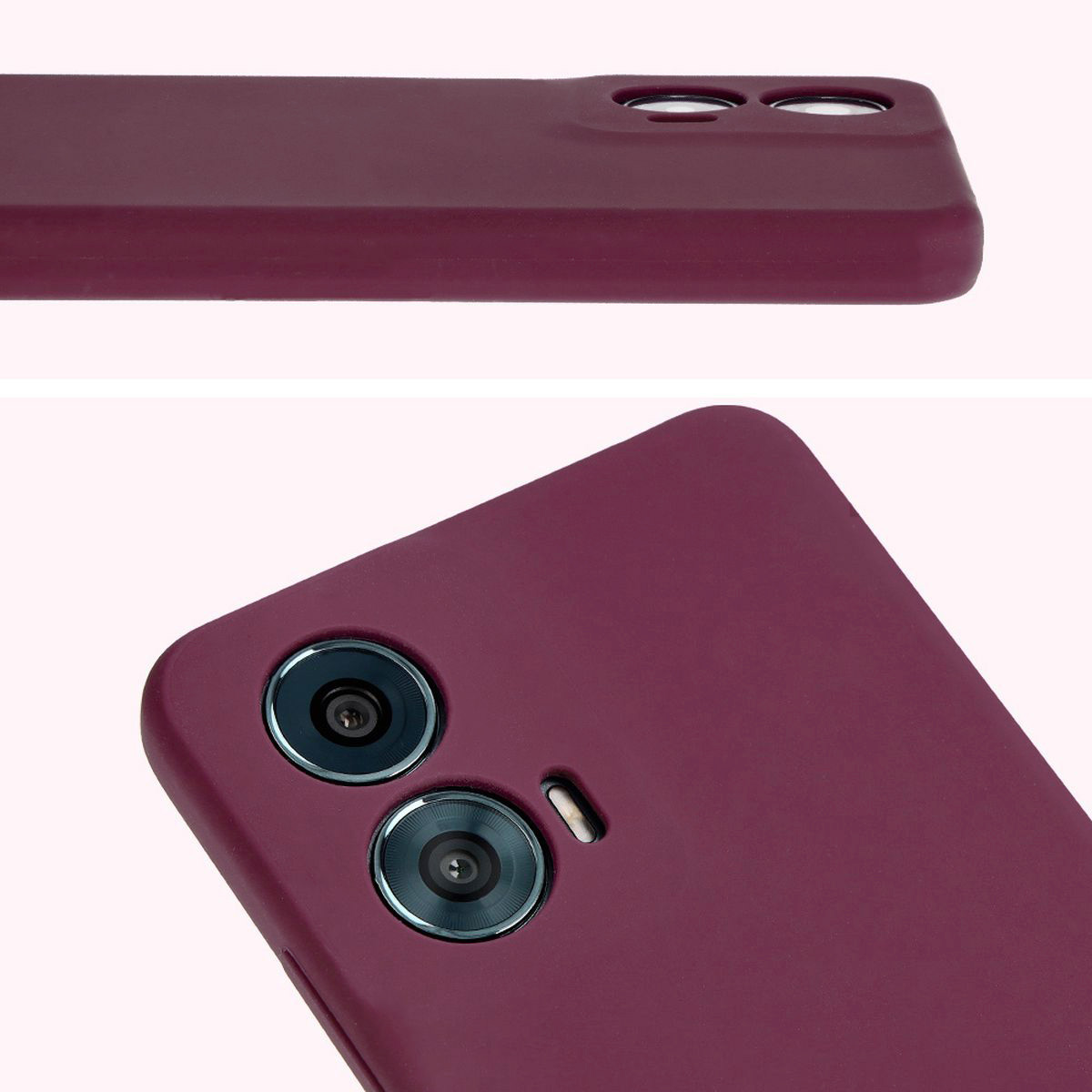 Zbliżenie na wycięcia na obiektywy w etui Bizon Soft Case