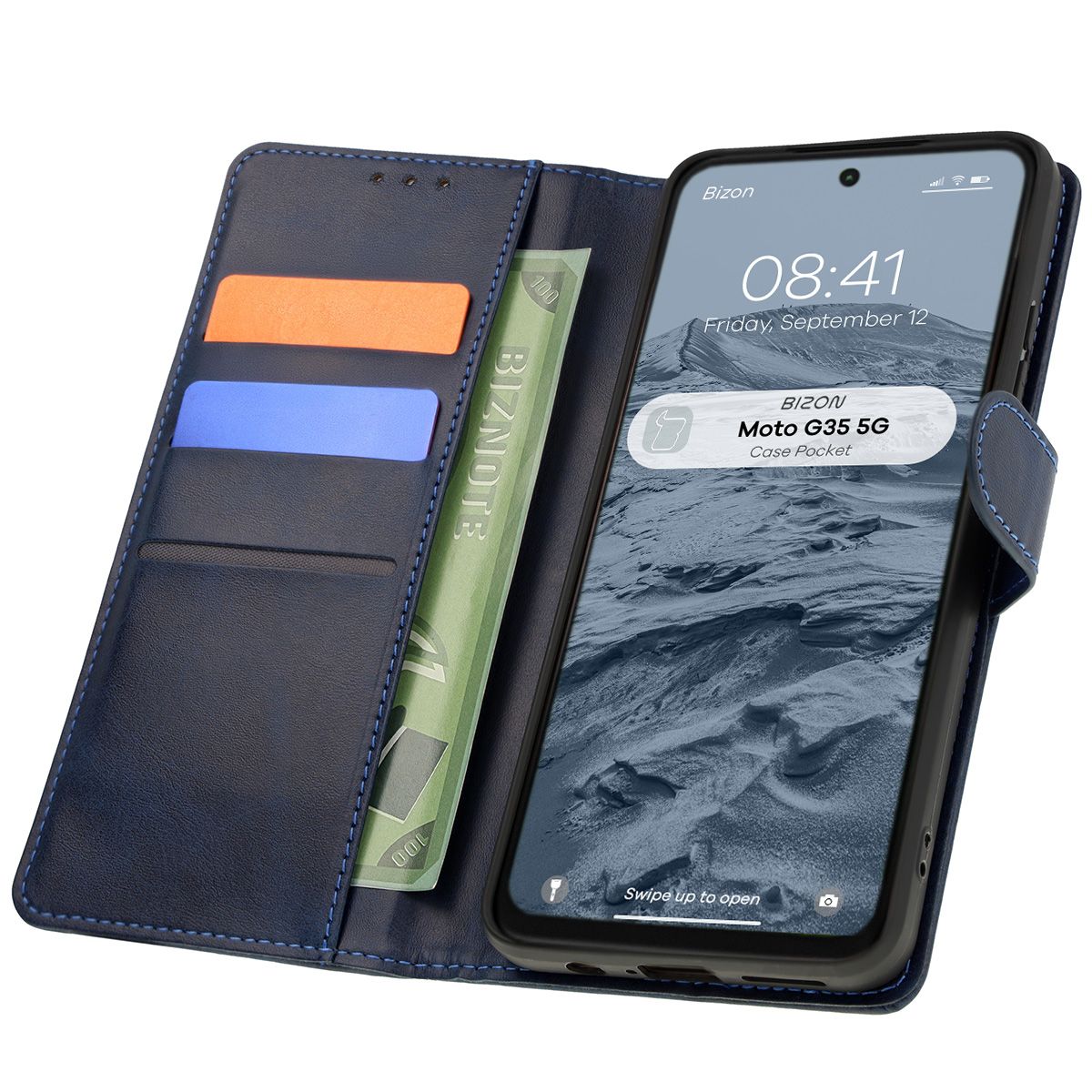 Bizon Case Pocket Klapphülle für Motorola Moto G35 5G