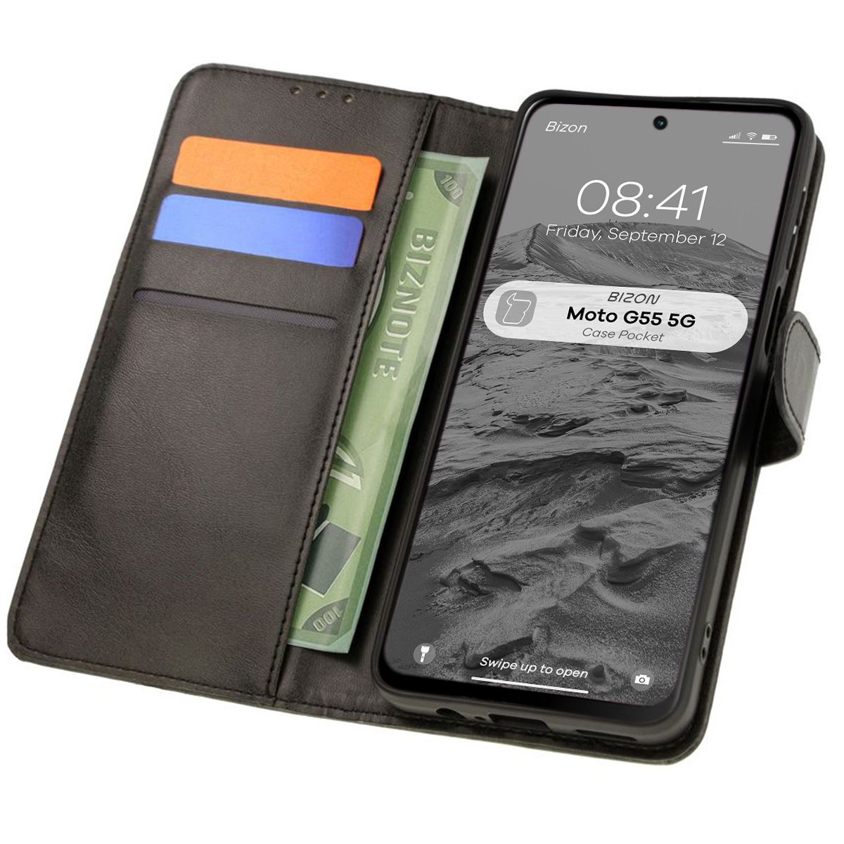 Bison Case Pocket Flip Case for Motorola Moto G55 5G