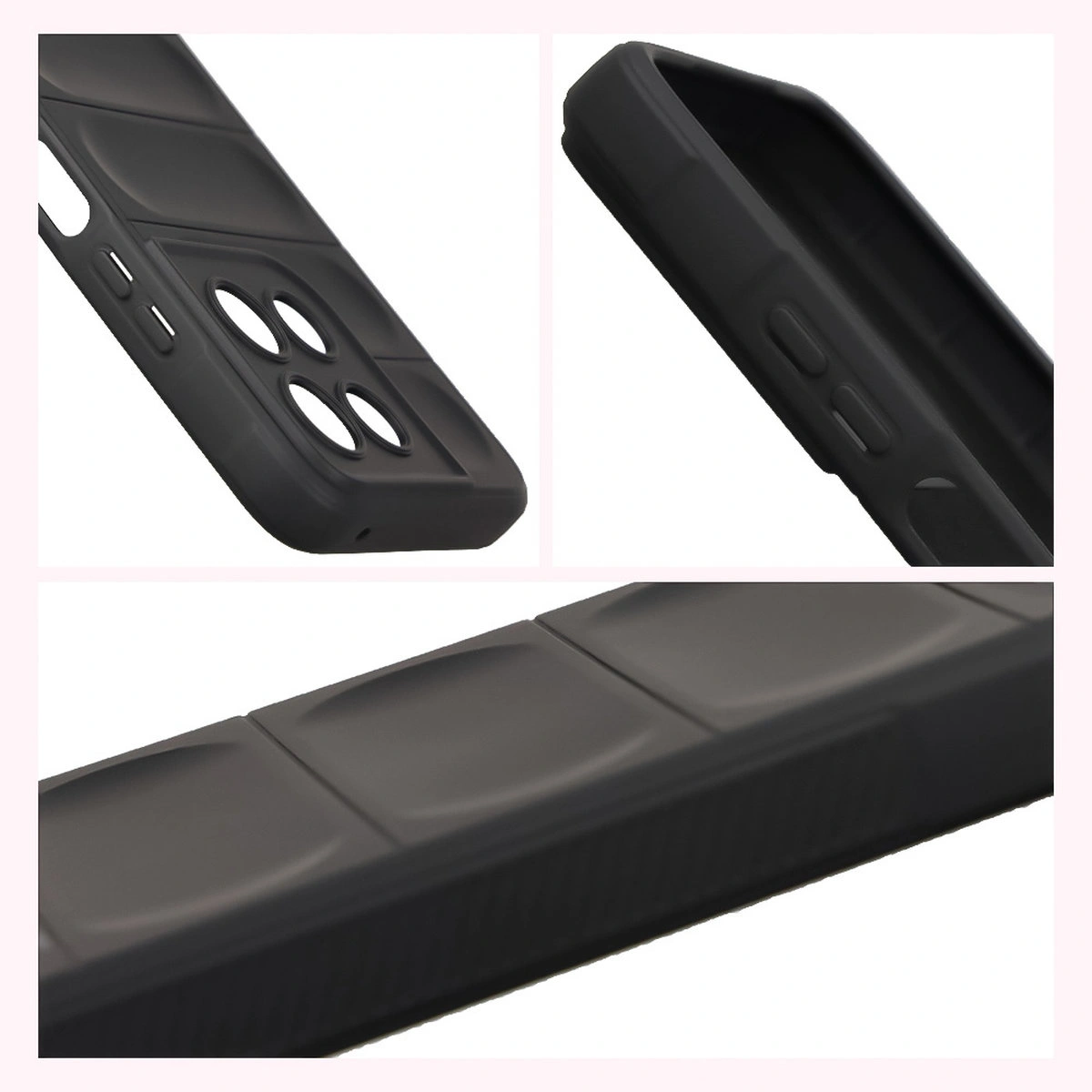 Teksturowane boki i podwyższone krawędzie ekranu i aparatu w etui Bizon Case Tur do  Motorola Moto G57 Power / Motorola Moto G67 Power