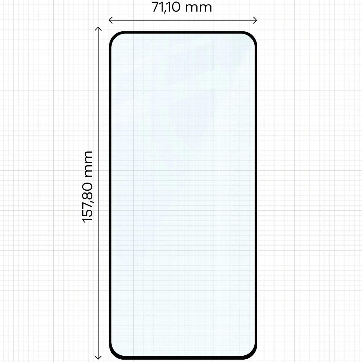 Wymiary szkła Bizon Glass Edge Duo do Motorola Moto G86 5G / Motorola Moto G86 Power 5G