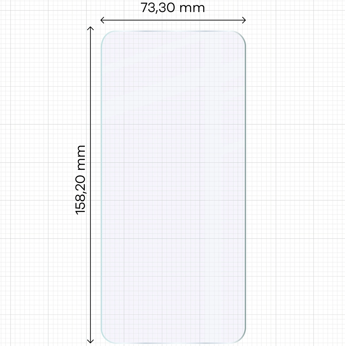 Miarka z wymiarami szkła hybrydowego Bizon Glass Mule Duo do Nothing Phone (3)