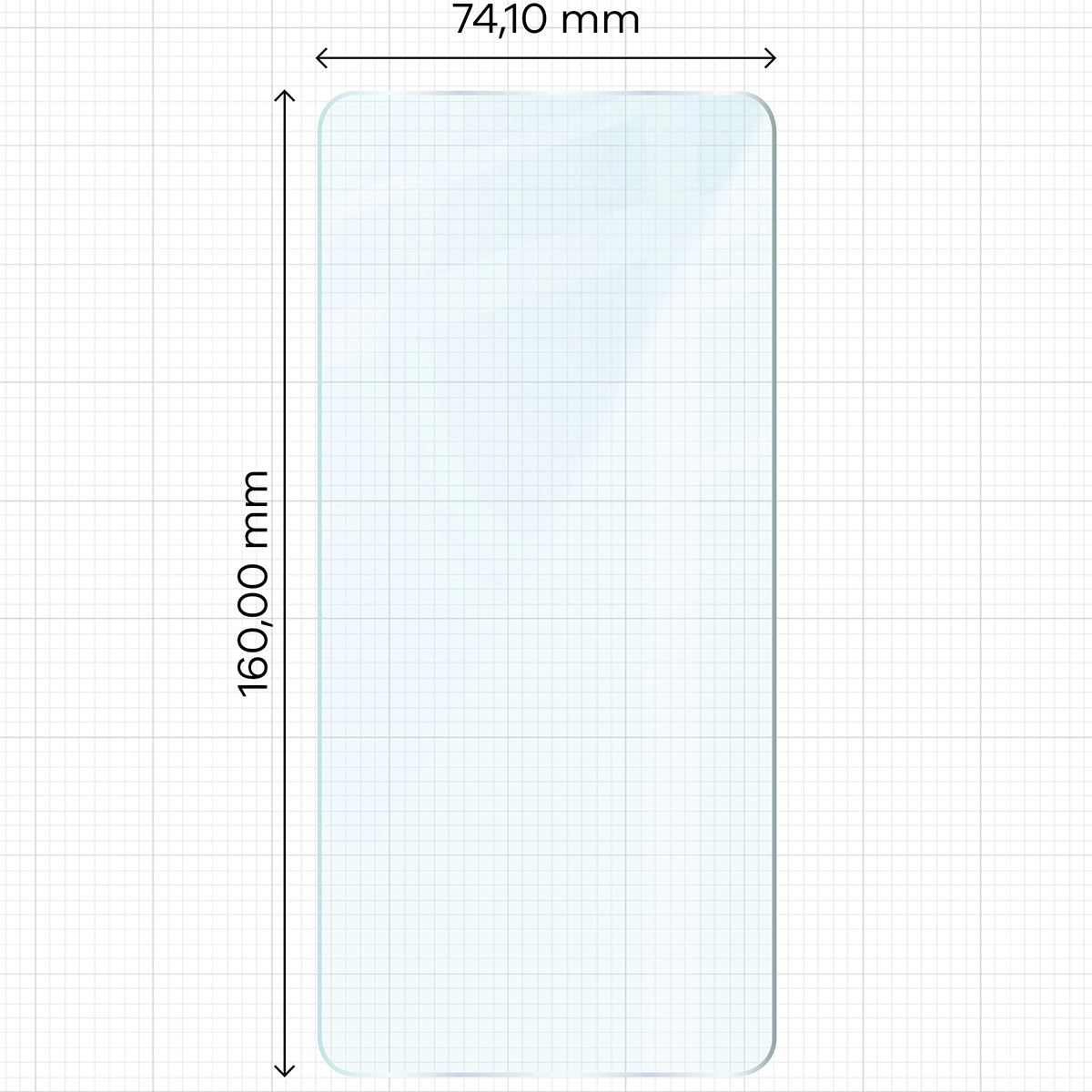 Miarka z wymiarami szkła hartowanego Bizon Glass Clear Duo do Nothing Phone (3a) / Nothing Phone (3a) Pro / Nothing CMF Phone 2 Pro