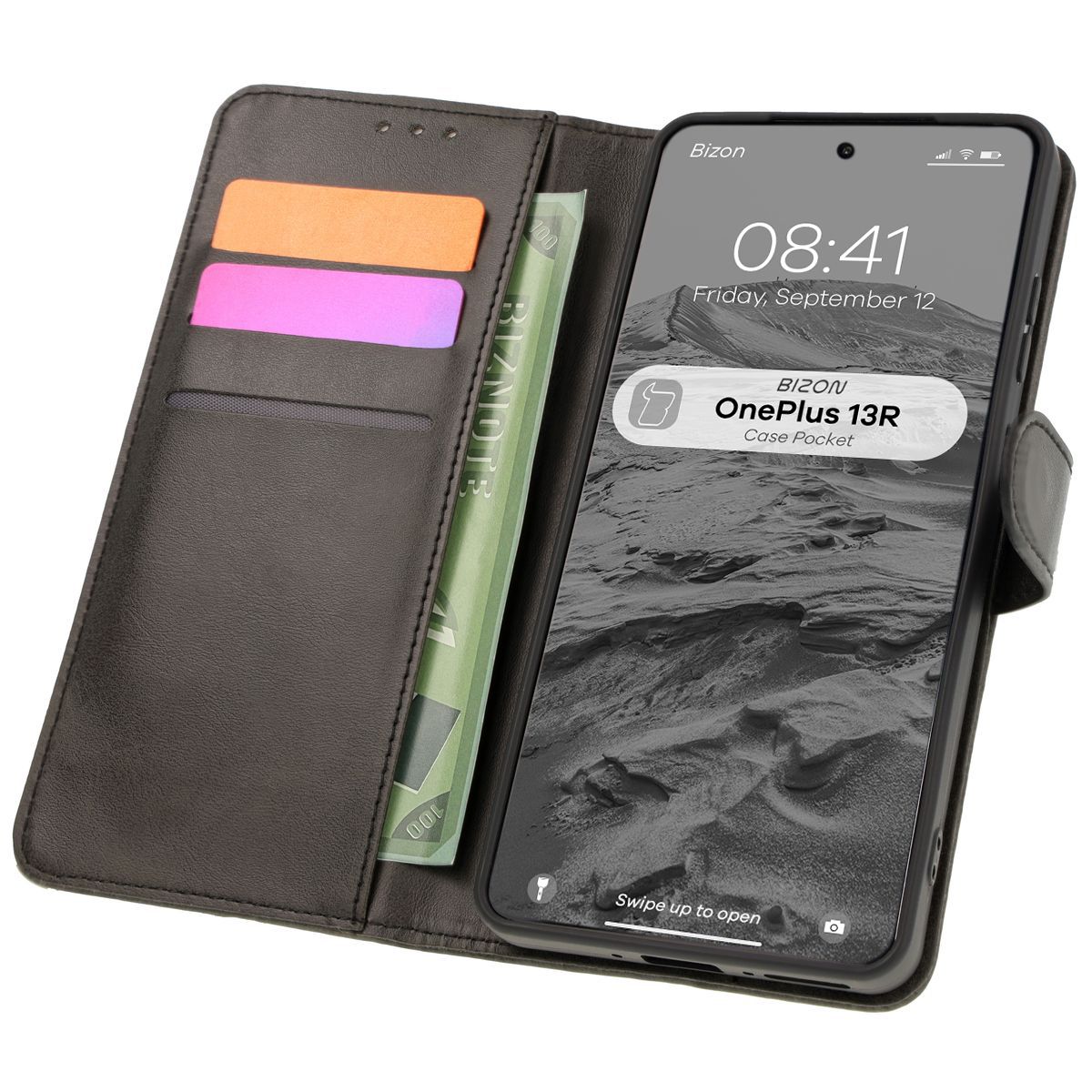 Etui cu clapă Bizon Case Pocket pentru OnePlus 13R