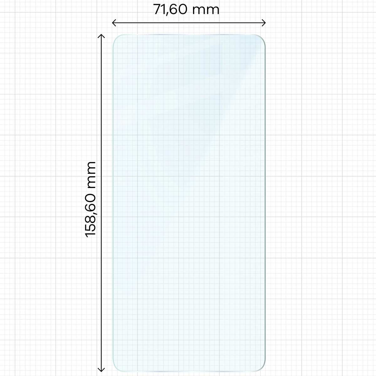 Miarka z wymiarami szkła hartowanego Bizon Glass Clear Duo do OnePlus 13R