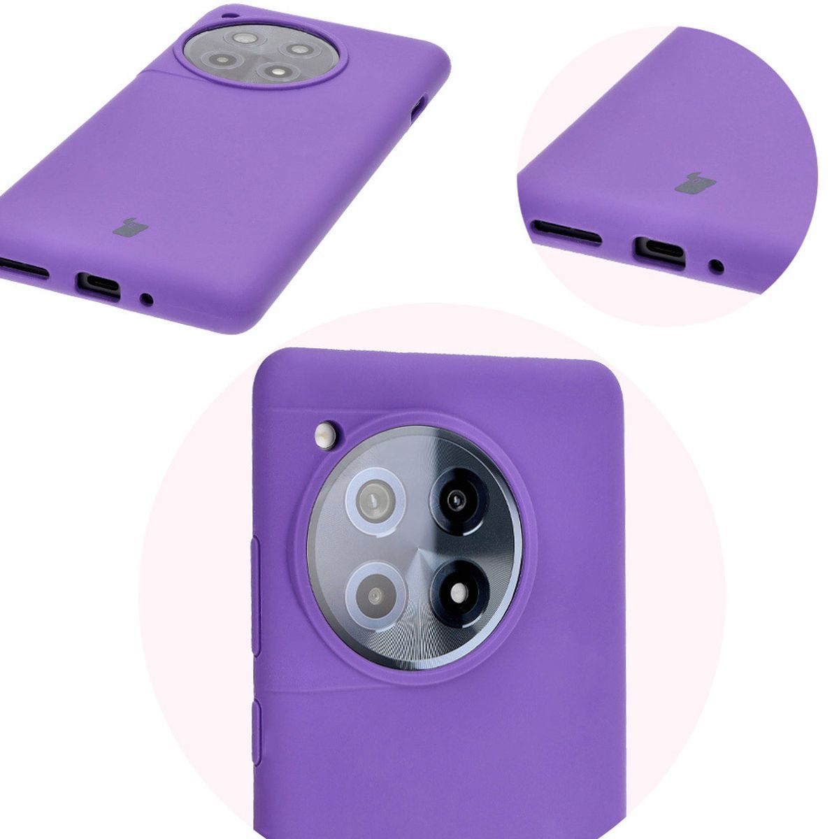 Zbliżenie na precyzyjne wycięcia i możliwość ładowania indukcyjnego w etui Bizon Soft Case