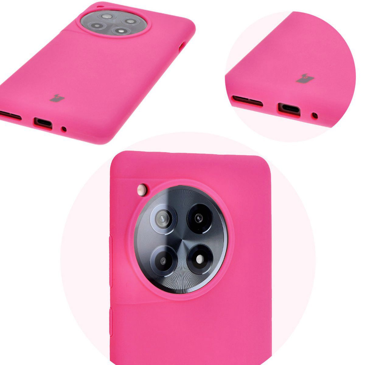 Zbliżenie na precyzyjne wycięcia i możliwość ładowania indukcyjnego w etui Bizon Soft Case