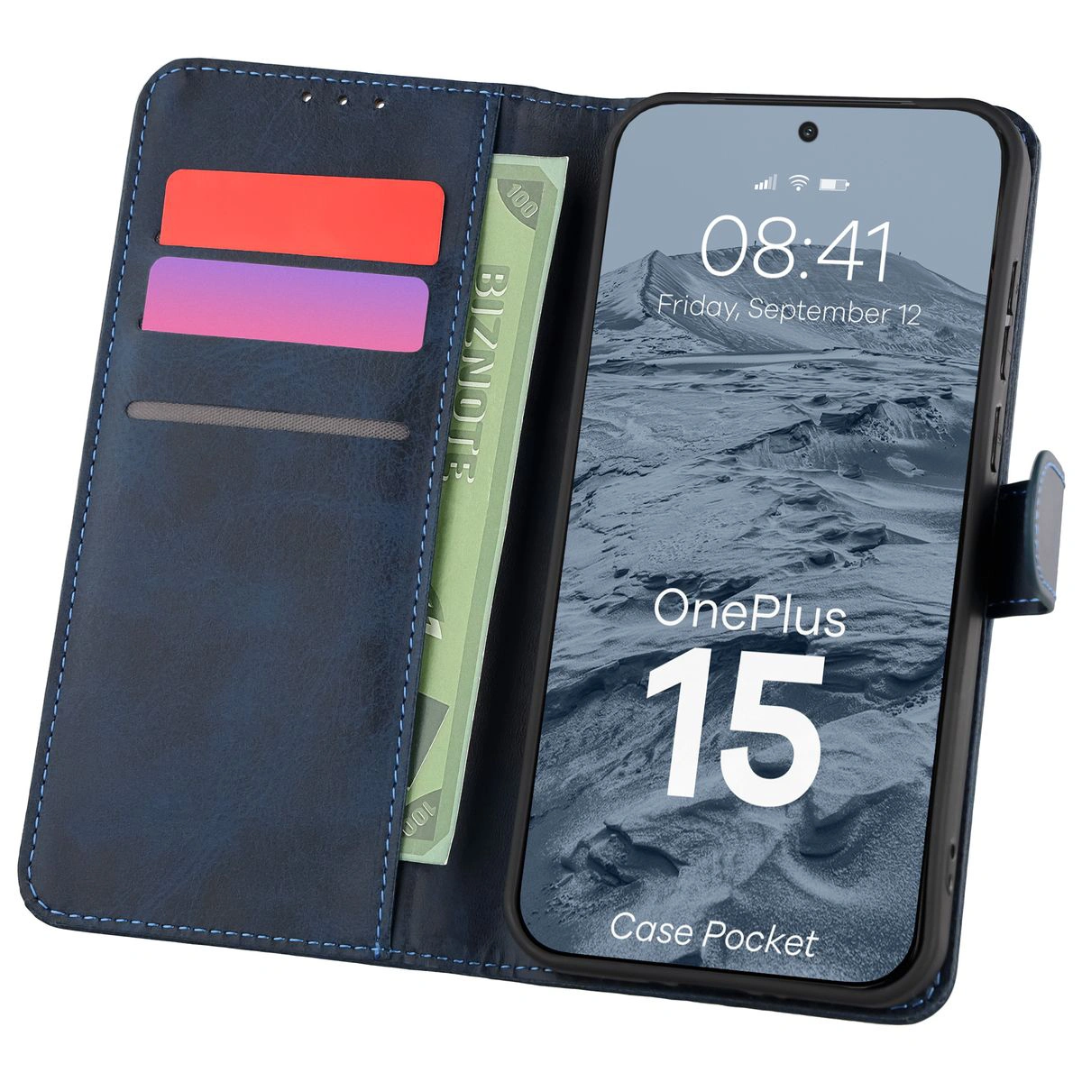 Etui z klapką z miejscem na karty Bizon Case Pocket do OnePlus 15