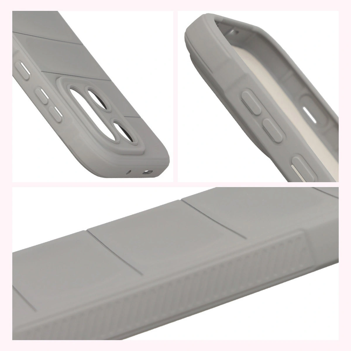 Teksturowane boki i podwyższone krawędzie ekranu i aparatu w etui Bizon Case Tur do OnePlus 15