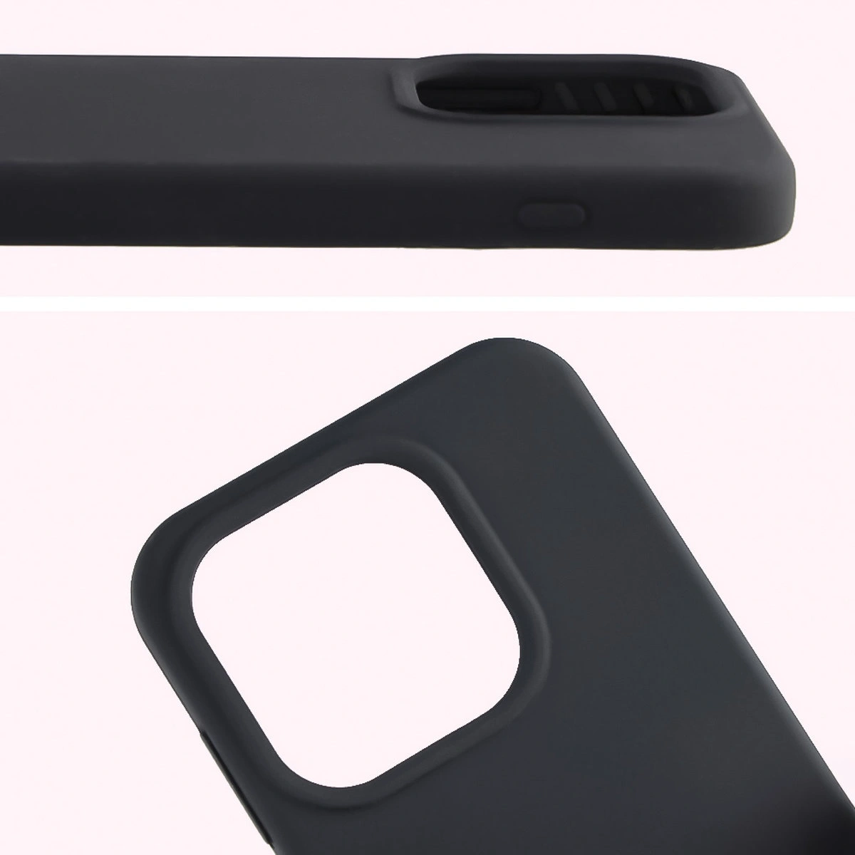 Zbliżenie na wycięcie na obiektywy w etui Bizon Soft Case do OnePlus 15