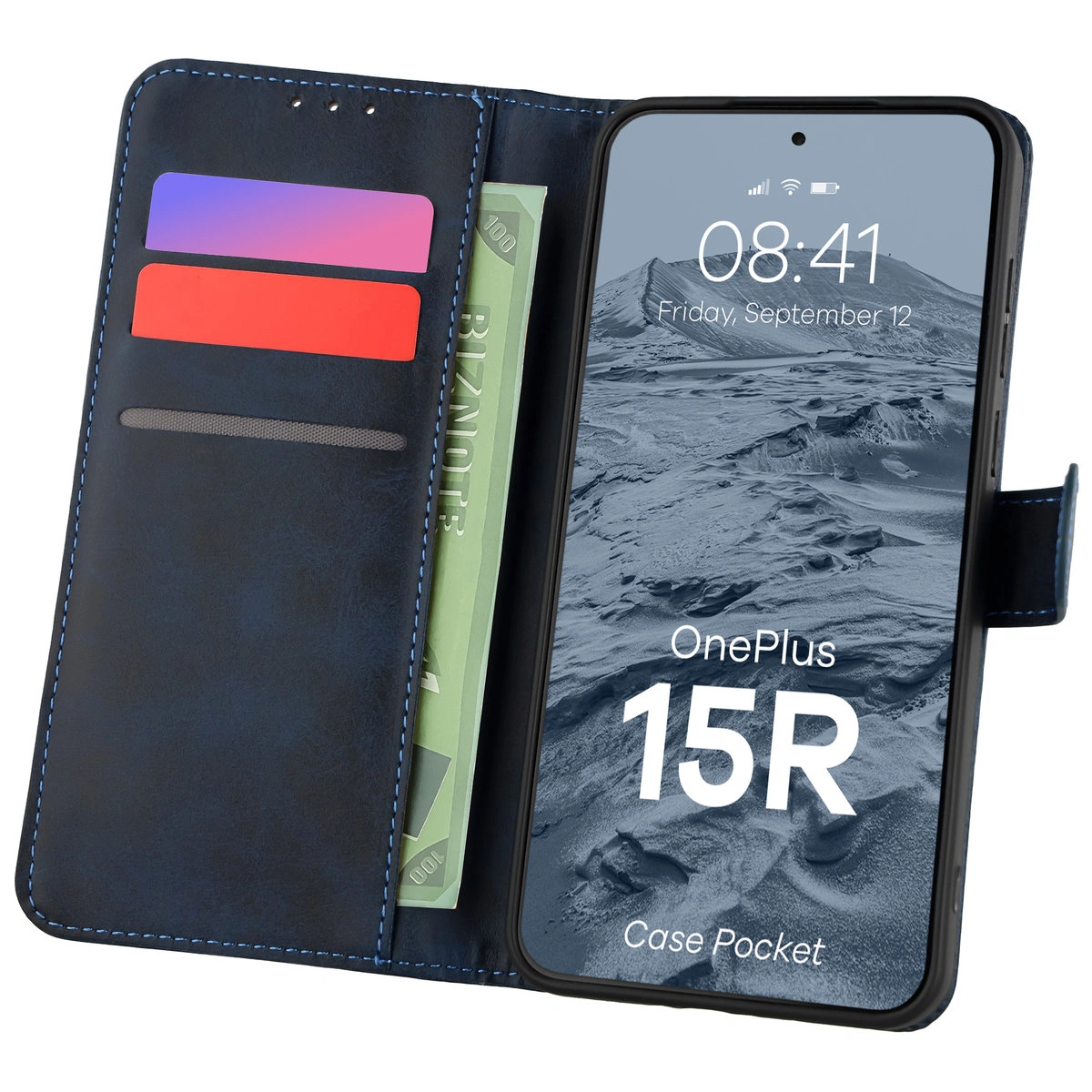 Etui z klapką z miejscem na karty Bizon Case Pocket do OnePlus 15R