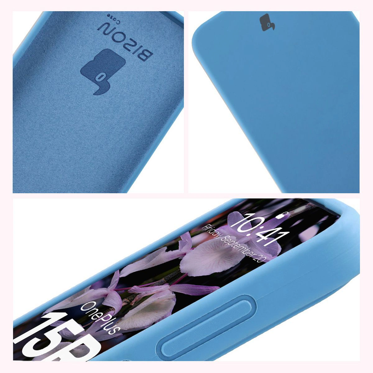 Konstrukcja etui Bizon Soft Case: zintegrowane osłony, podwyższone krawędzie i wyściółka z mikrofibry do OnePlus 15R