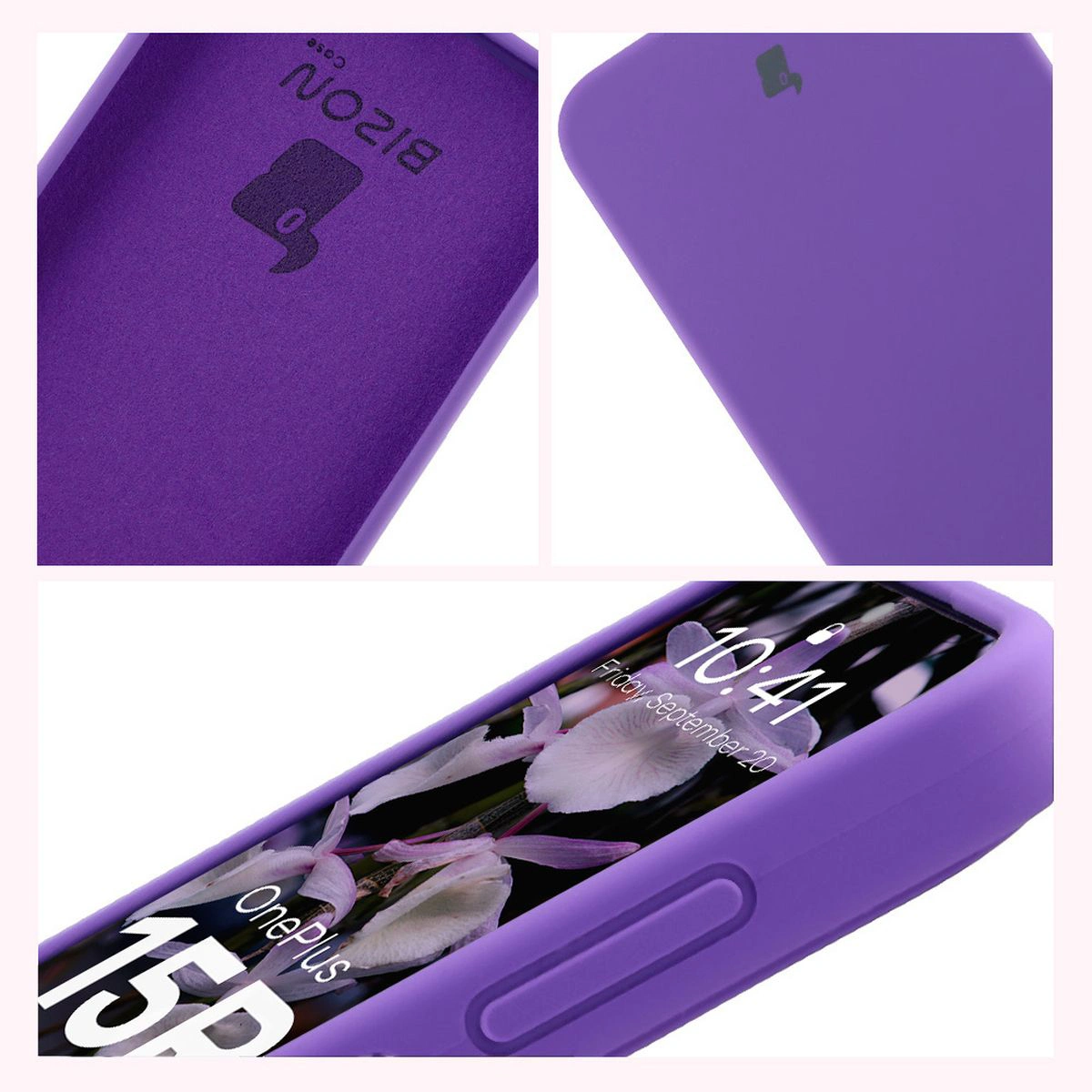 Konstrukcja etui Bizon Soft Case: zintegrowane osłony, podwyższone krawędzie i wyściółka z mikrofibry do OnePlus 15R