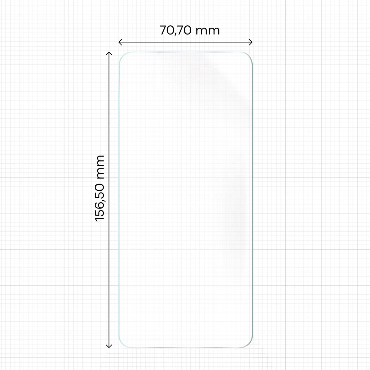 Wymiary dla folii hydrożelowej na ekran Bizon Glass Hydrogel Front