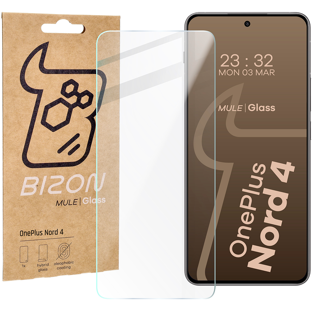 Szkło hybrydowe na ekran Bizon Glass Mule do OnePlus Nord 4