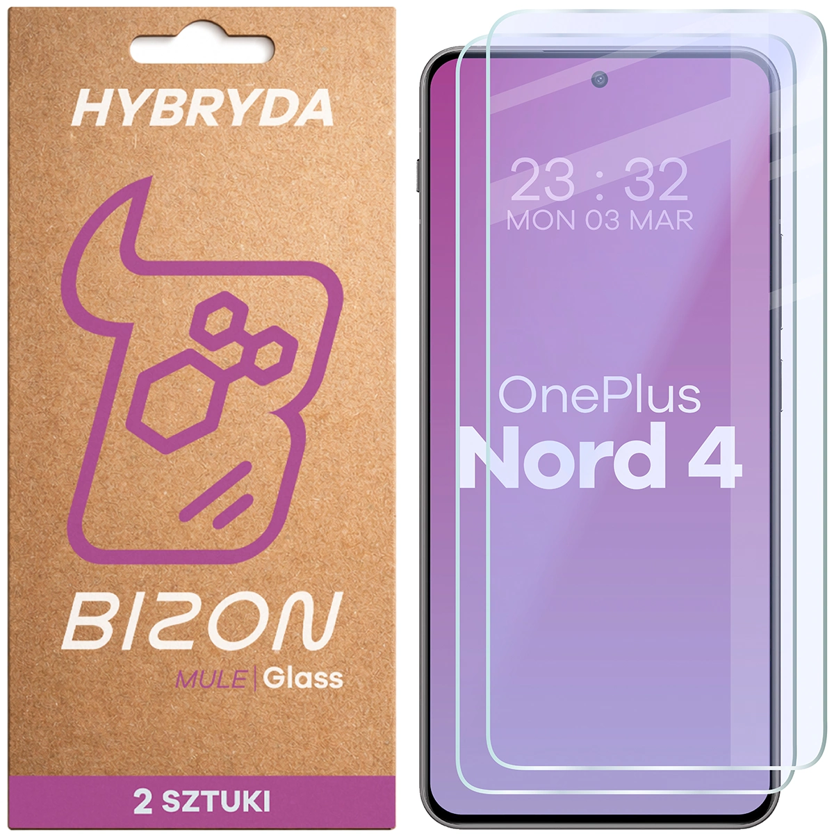 Elastyczne szkło hybrydowe Bizon Glass Mule Duo do OnePlus Nord 4, 2 sztuki