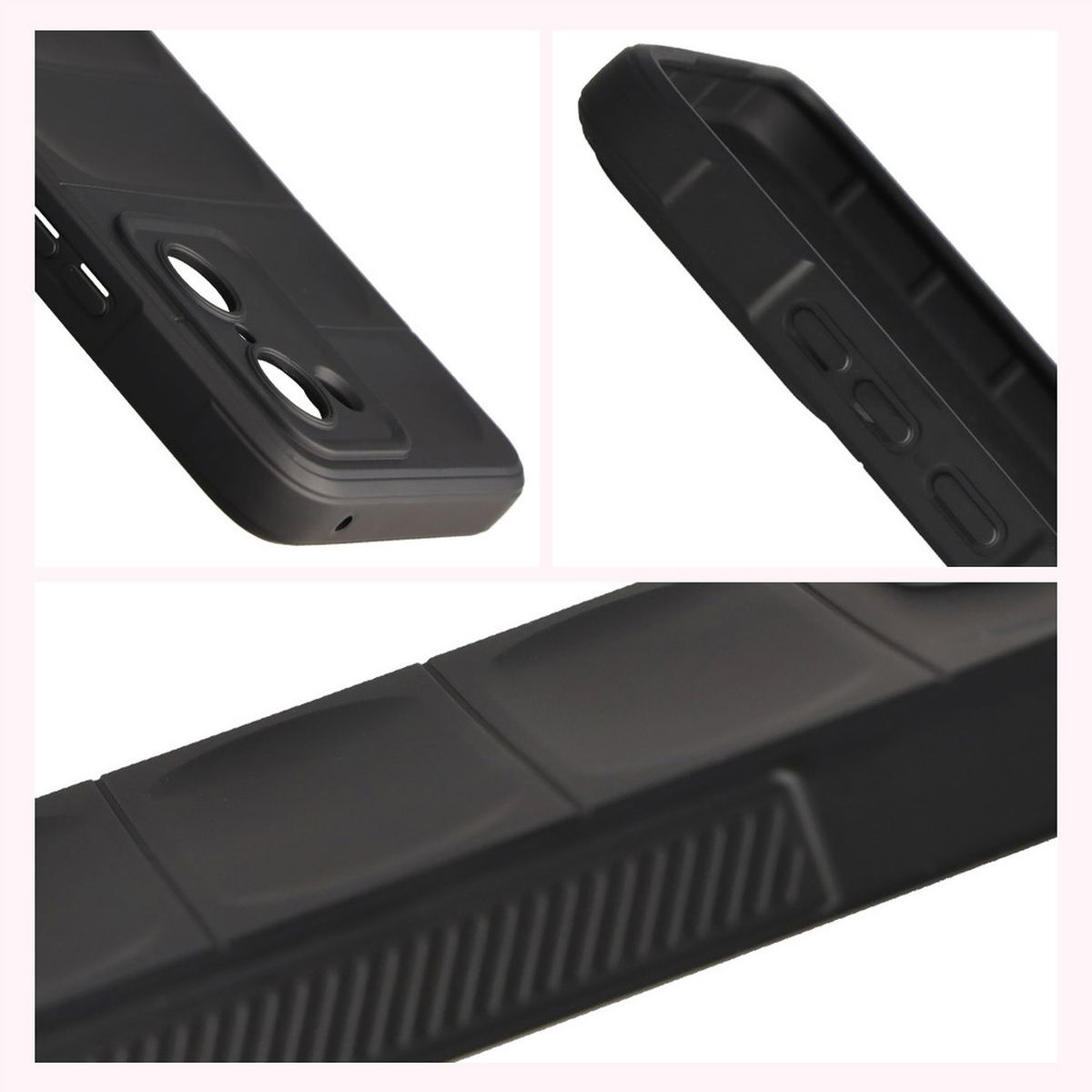 Teksturowane boki i podwyższone krawędzie ekranu i aparatu w etui Bizon Case Tur do OnePlus Nord CE5 5G