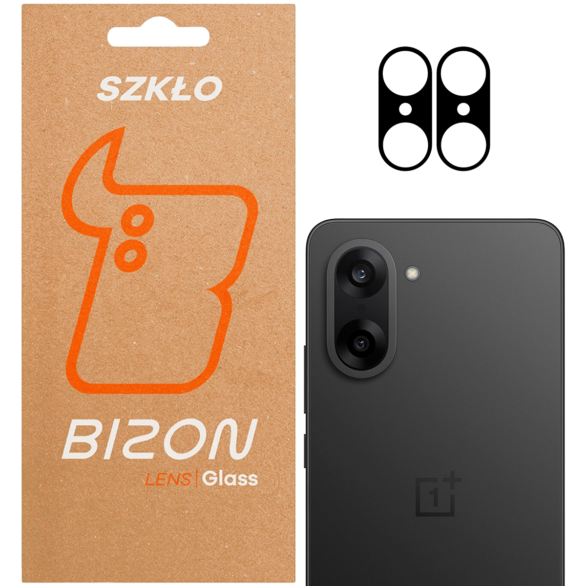 Pudełko i 2 sztuki szkła na aparat Bizon Glass Lens do OnePlus Nord CE5 5Gi