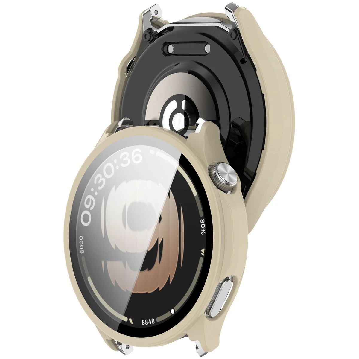 Etui z wbudowanym szkłem Bizon Case Watch Adamo do OnePlus Watch Lite 45 mm / Oppo Watch S 45 mm