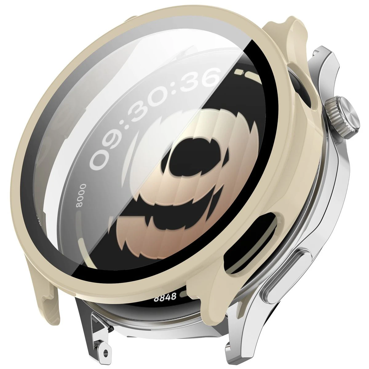 Wizualizacja nakładania etui Bizon Case Watch Adamo do OnePlus Watch Lite 45 mm / Oppo Watch S 45 mm