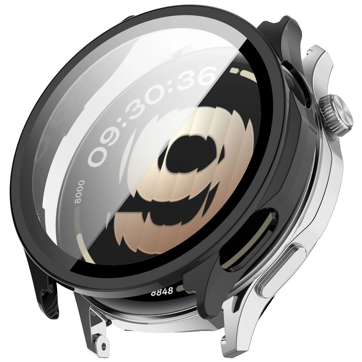 Wizualizacja nakładania etui Bizon Case Watch Adamo do OnePlus Watch Lite 45 mm / Oppo Watch S 45 mm