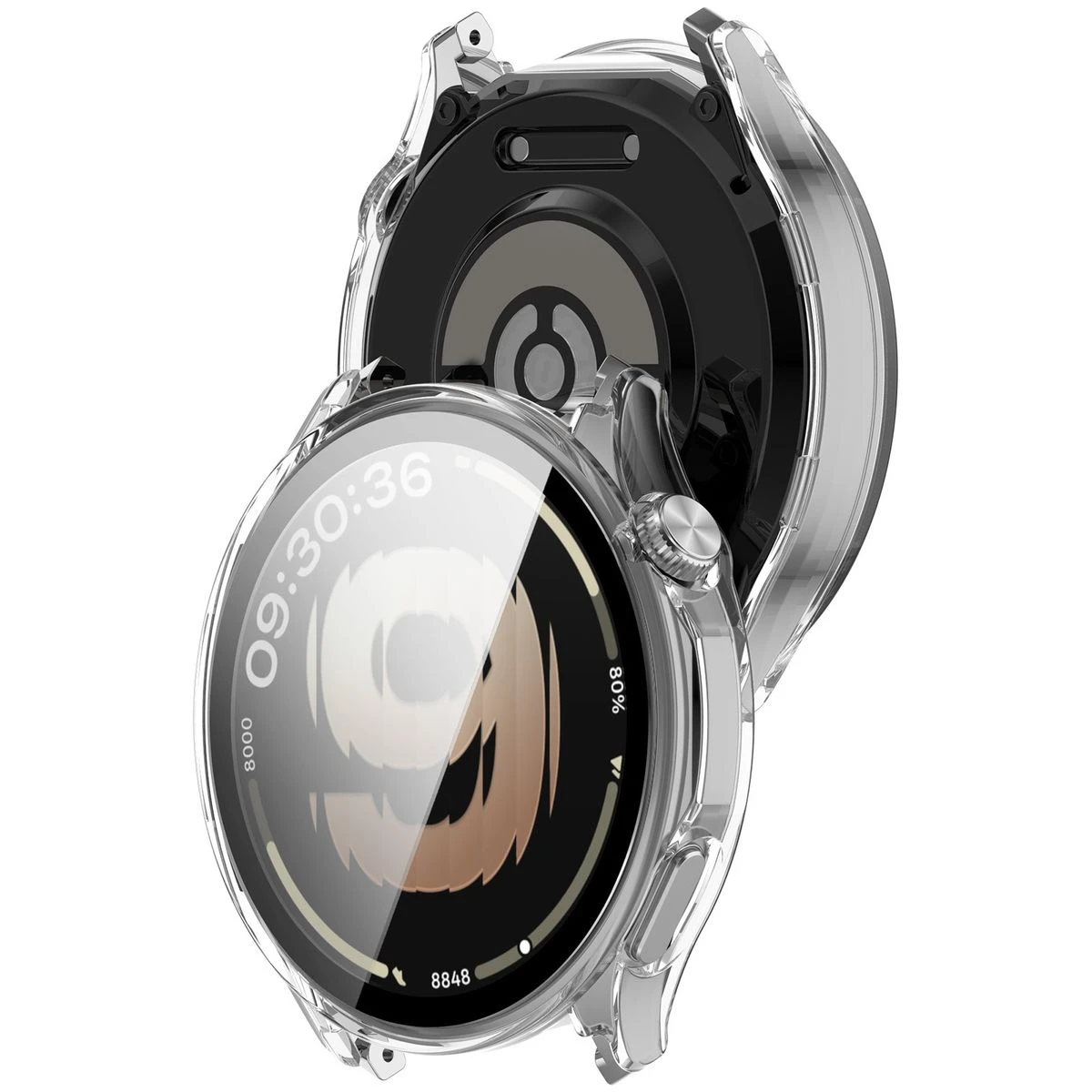 Etui z wbudowanym szkłem Bizon Case Watch Adamo do OnePlus Watch Lite 45 mm / Oppo Watch S 45 mm