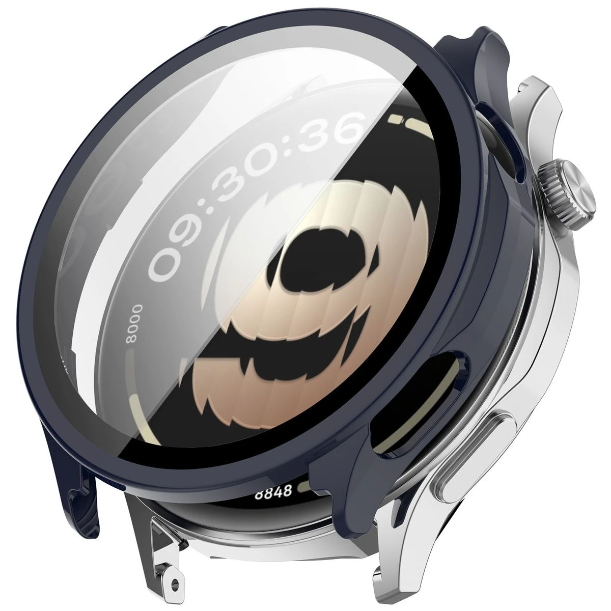 Wizualizacja nakładania etui Bizon Case Watch Adamo do OnePlus Watch Lite 45 mm / Oppo Watch S 45 mm