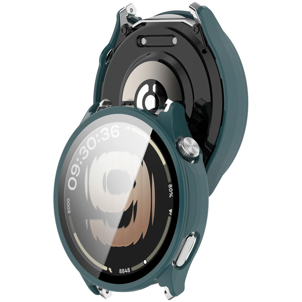 Etui z wbudowanym szkłem Bizon Case Watch Adamo do OnePlus Watch Lite 45 mm / Oppo Watch S 45 mm