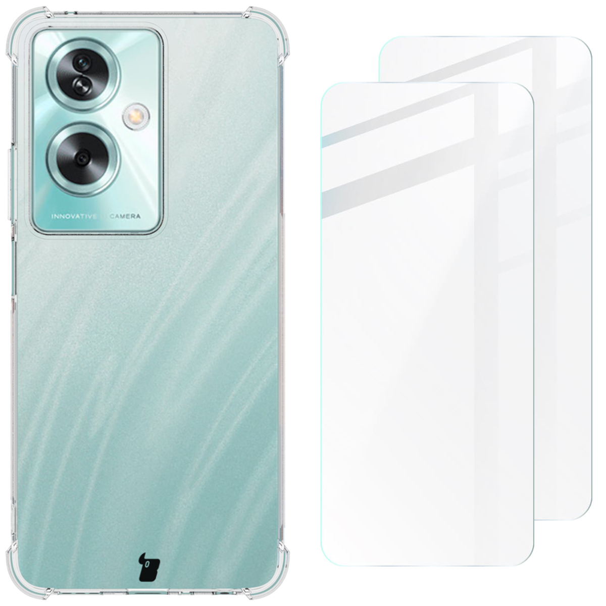 Etui Bizon Case Salpa + szkło hartowane Bizon Glass Clear 2 - 2 sztuki, Oppo A79 5G