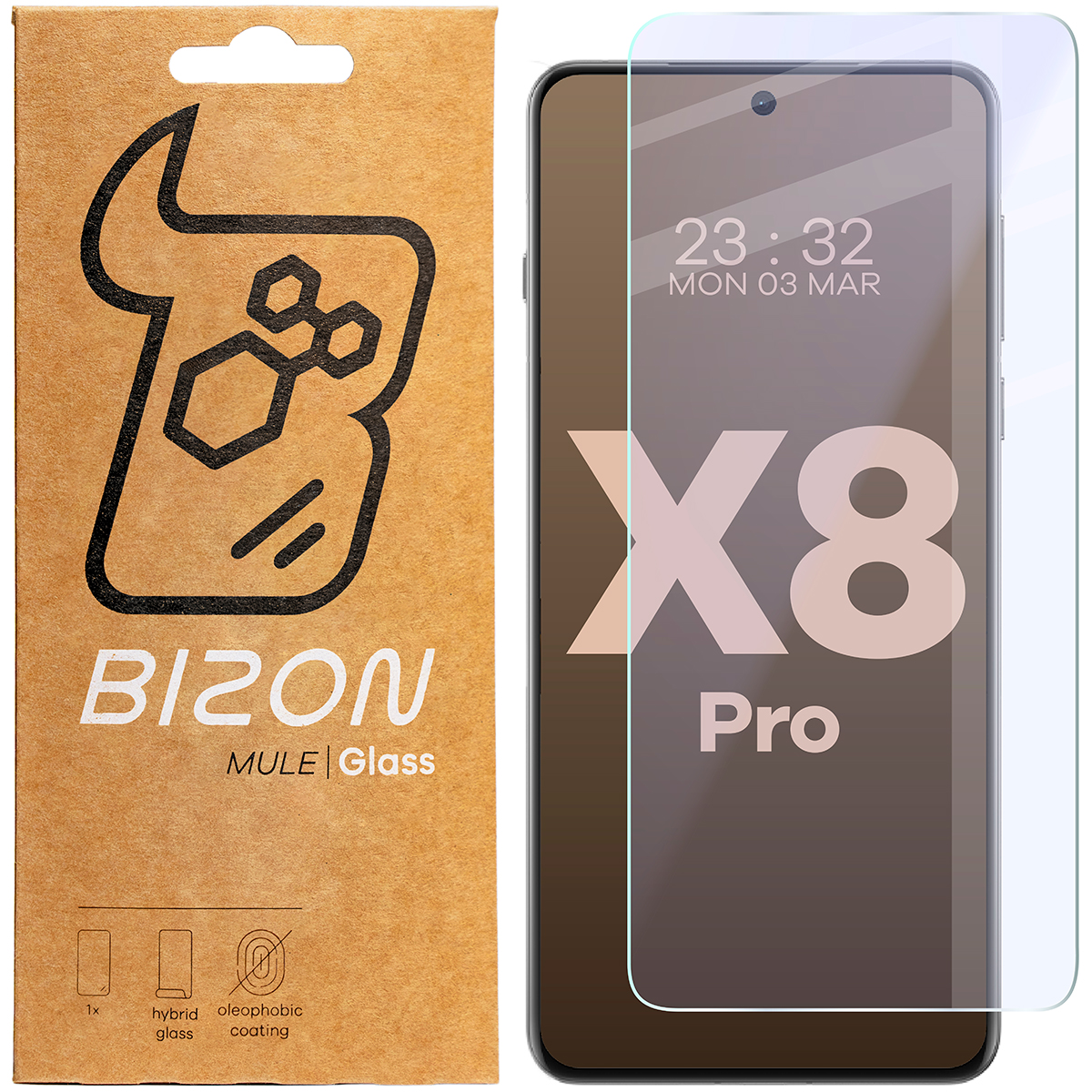 Szkło hybrydowe na ekran Bizon Glass Mule do Oppo Find X8 Pro