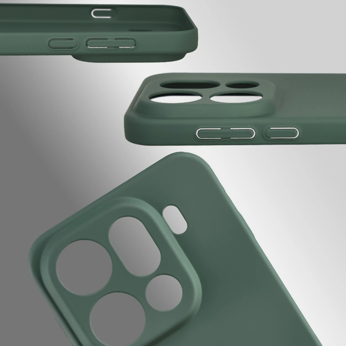 Dedykowane wycięcia i podwyższone krawędzie aparatu i ekranu w etui Bizon Case Łupka do Oppo Find X9 Pro